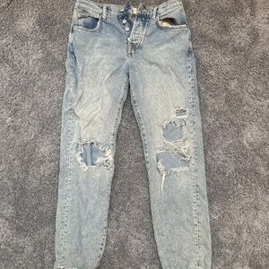 Ripped Straight-Fit Jeans